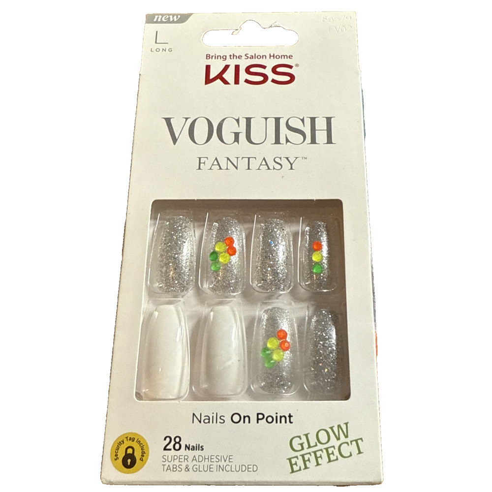 Kiss Voguish Fantasy Nails - Glow Effect - NAILS ON POINT - LONG FV02